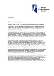 letter to financial businesses - Financial Ombudsman Service