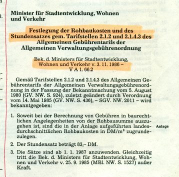 Stundensatz und Rohbauwerte ab 01.01.1987 - bvs-NRW