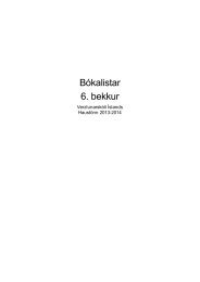 BÃ³kalistar 6. bekkur - VerzlunarskÃ³li Ãslands