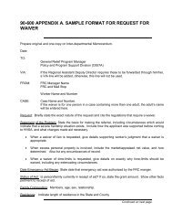Appendix A Sample Format for Request for Waiver - HHSA Program ...