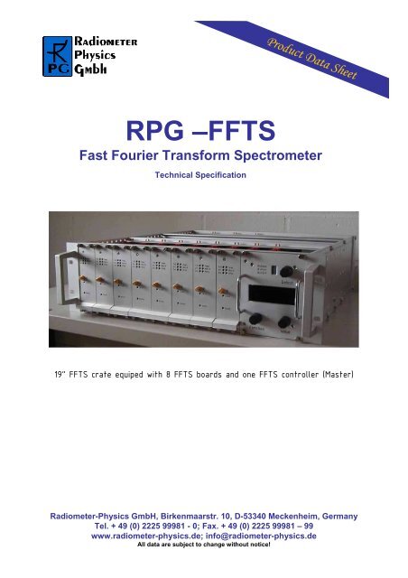 RPG FFTS Data Sheet - Mpifr-bonn.mpg.de