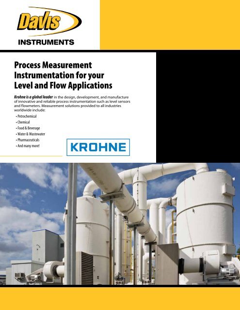 Krohne Product Brochure - Davis Inotek Instruments
