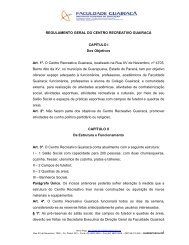 Regulamento Geral do Centro Recreativo GuairacÃ¡ - Faculdade ...