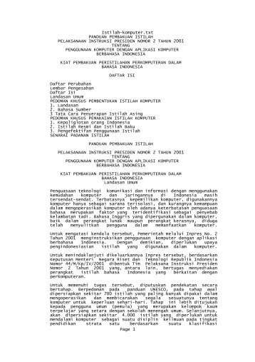 Panduan Pembakuan Istilah Pelaksanaan Instruksi Presiden Nomor ...