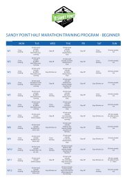 sandy point half marathon training program - beginner - Start to Finish