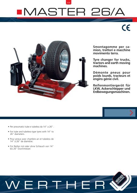 Démonte-pneus pour poids lourds 14“ – 26“