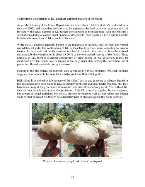 The Kendu Leaf Trade: Problems & Prospects in Orissa - Vasundhara