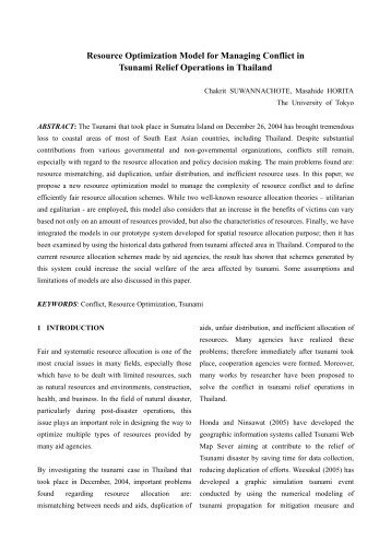 Resource Optimization Model for Managing Conflict in Tsunami ...