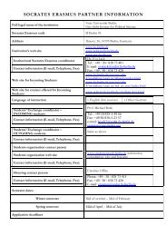 socrates erasmus partner information