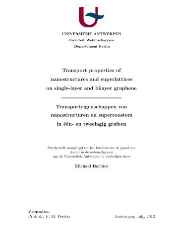 Transport properties of nanostructures and superlattices on single ...