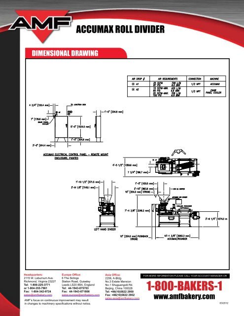 ACCUMAX ROLL DIVIDER - AMF Bakery Systems