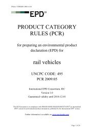 PRODUCT CATEGORY RULES (PCR) rail vehicles - Unife