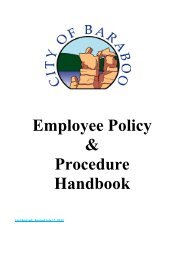 Employee Policy & Procedure Handbook - City of Baraboo, Wisconsin