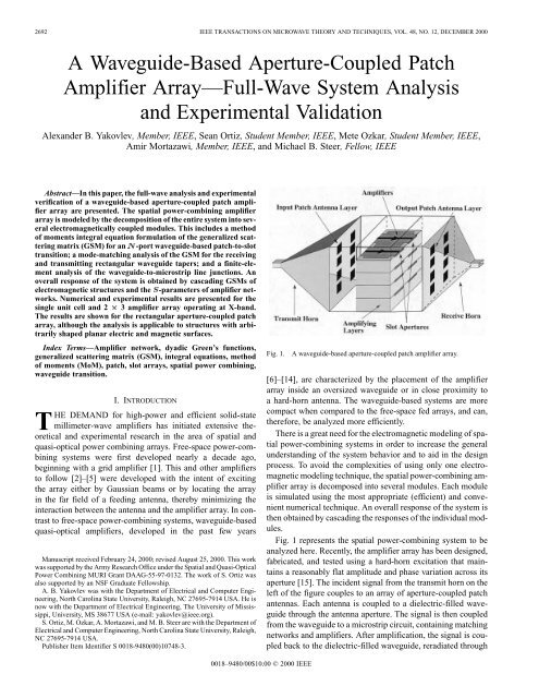 A waveguide-based aperture-coupled patch amplifier array-full ...