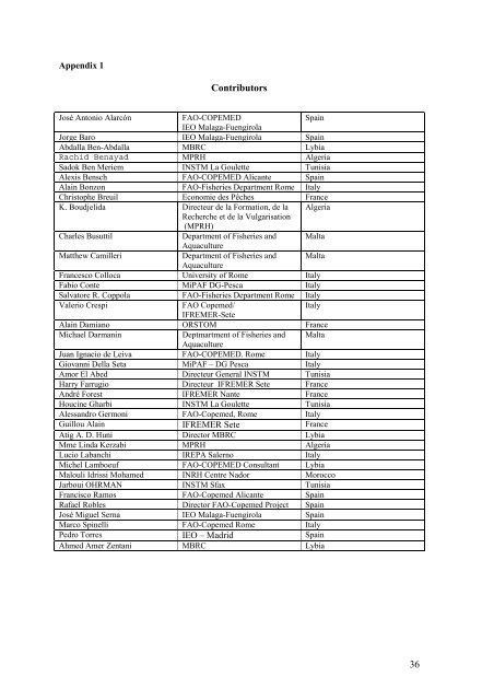 Inventory of Artisanal Fishery Communities in the ... - Fao - Copemed