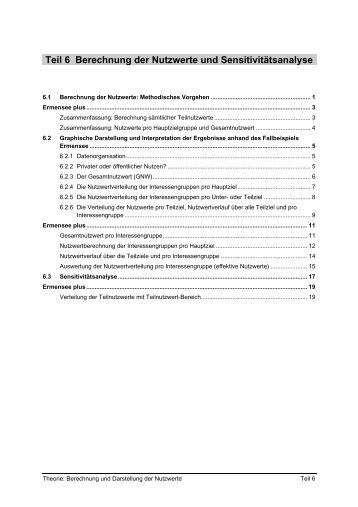 Teil 6 Berechnung der Nutzwerte und ... - Suissemelio