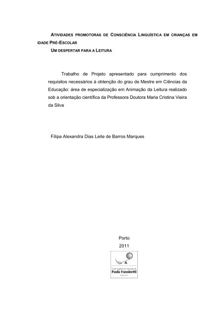 Trabalho de Projeto apresentado para cumprimento dos requisitos ...