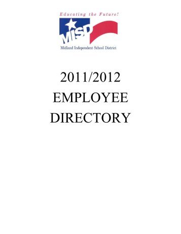 2011/2012 employee directory - Midland Independent School District