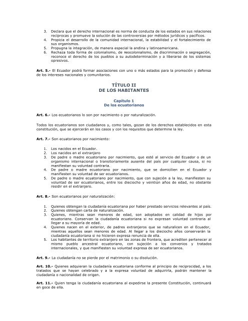 CONSTITUCIÓN POLÍTICA DE LA REPÚBLICA DEL ECUADOR