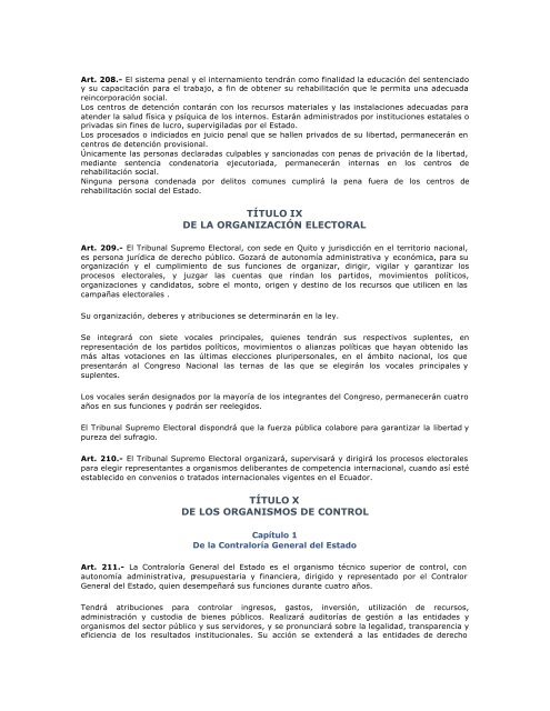 CONSTITUCIÓN POLÍTICA DE LA REPÚBLICA DEL ECUADOR