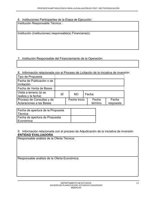 propuesta metodolÃ³gica evaluaciÃ³n ex post proyectos de educaciÃ³n