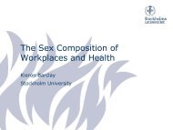 Sex ratios at the workplace and mortality / morbidity - SUDA