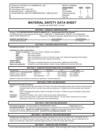 MATERIAL SAFETY DATA SHEET - E-Way.ca