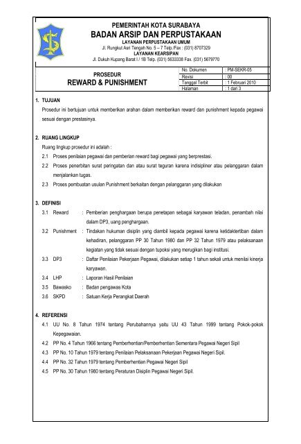 reward & punishment - Badan Arsip dan Perpustakaan | Kota ...