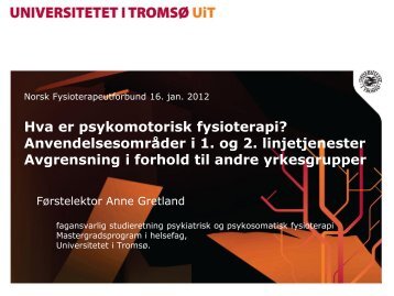 Foredrag NFF 16. jan11.pdf - Norsk Fysioterapeutforbund