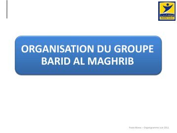 Organigramme - Poste Maroc