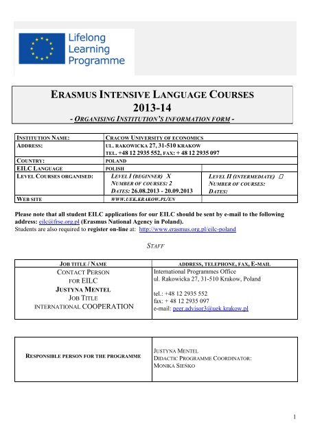 ERASMUS INTENSIVE LANGUAGE COURSES