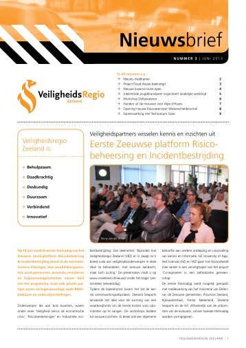 Nieuwsbrief 3 Veiligheidsregio Zeeland - juni 2013