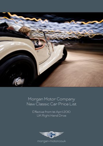 Morgan Motor Company New Classic Car Price List
