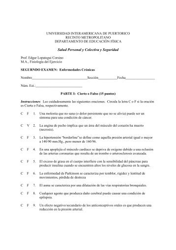 Examen 2: Enfermedades CrÃ³nicas - Saludmed