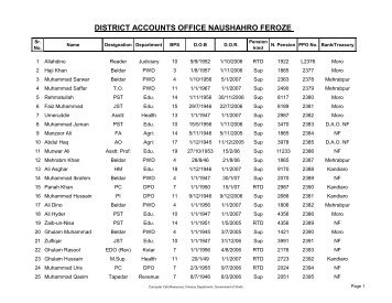 district accounts office naushahro feroze - Finance Department ...