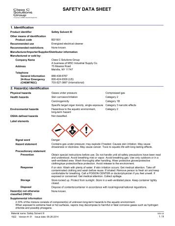 Material Safety Data Sheet - CRC Industries