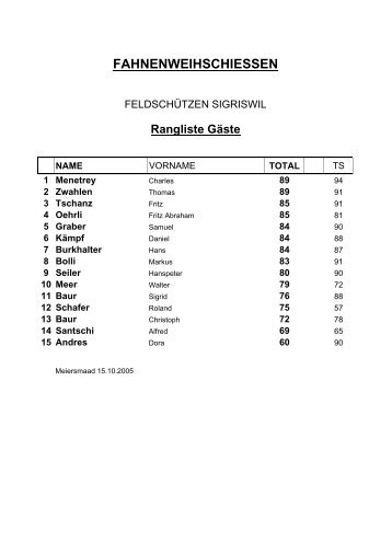 FAHNENWEIHSCHIESSEN - zelt-vermieten.ch