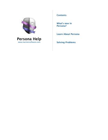 Persona User Guide (PDF) - Mariner Software
