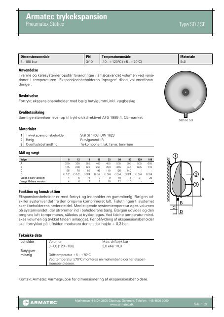 ProduktbladProduktfil Armatec trykekspansion - Pneumatex Statico