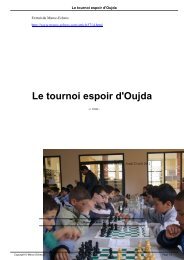 Le tournoi espoir d'Oujda - Maroc-Echecs