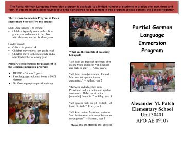 German Immersion - Patch Elementary School