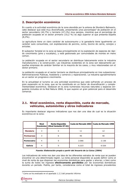 informe econÃ³mico aÃ±o 2004 - CÃ¡mara de Comercio de Vigo