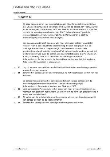 Eindexamen m&o vwo 2008-I - VWO-Examens