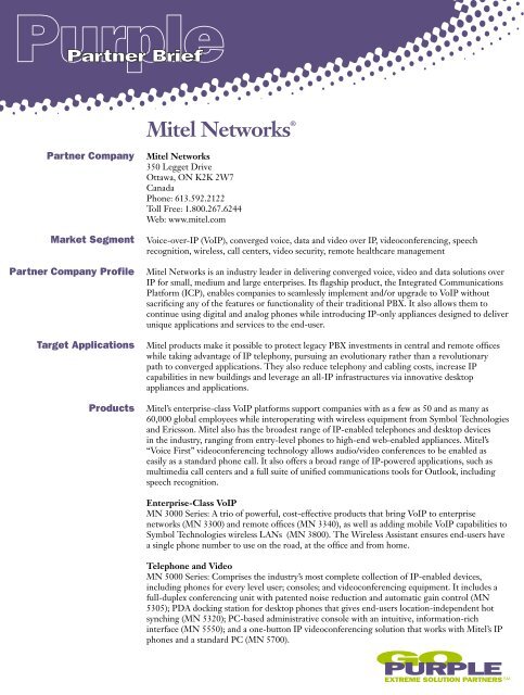 Mitel NetworksÃ‚Â® GO - Extreme Networks