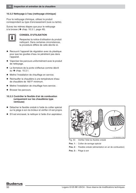 Notice de montage et d'entretien Logano G125 BE US/CA - Buderus