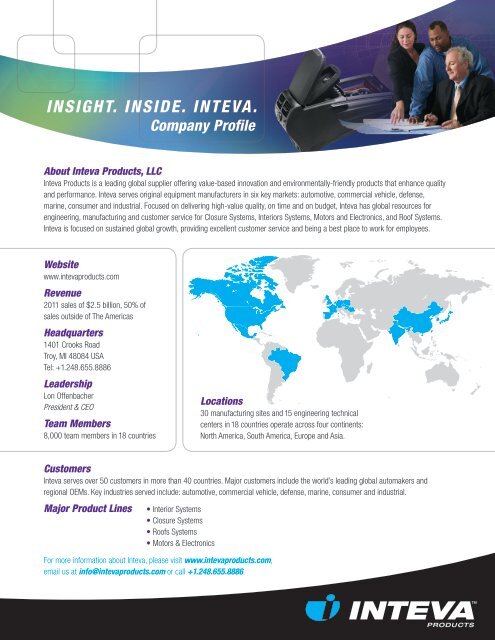 Inteva Company Overview English Inteva Products