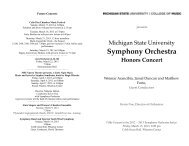 Symphony Orchestra Honors Concert - MSU College of Music ...