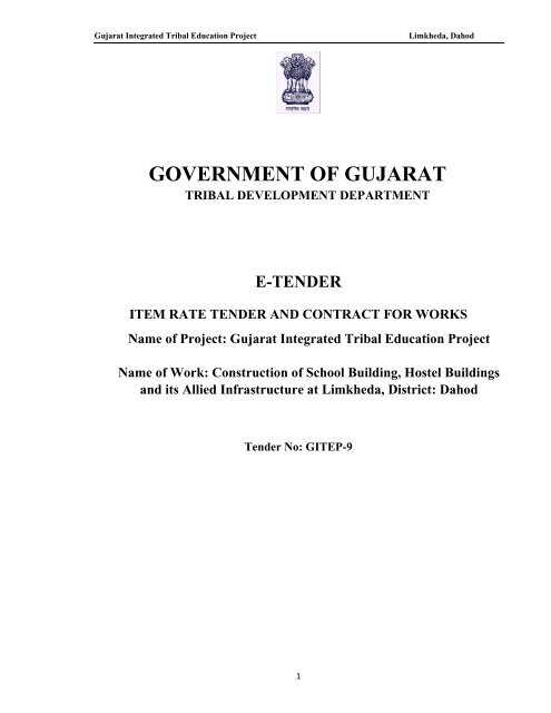 Tender document limkheda - Vanbandhu Kalyan Yojana ...