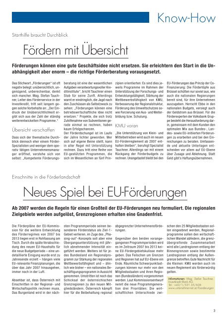 Neues Spiel bei EU-FÃ¶rderungen FÃ¶rdern mit Ãbersicht