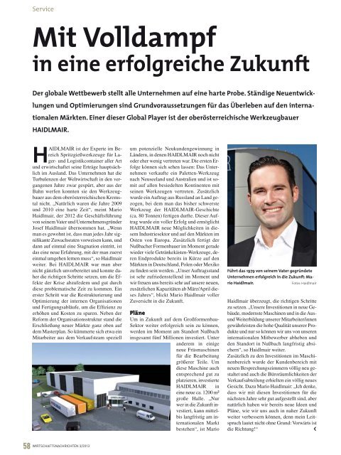 Ausgabe 03/2013 Wirtschaftsnachrichten Donauraum